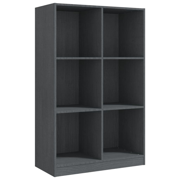 Boekenkast 70x33x110 cm massief grenenhout grijs MeubelReus