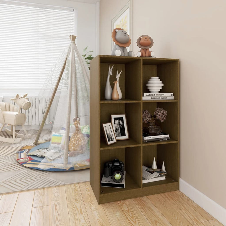 Boekenkast 70x33x110 cm massief grenenhout honingbruin MeubelReus