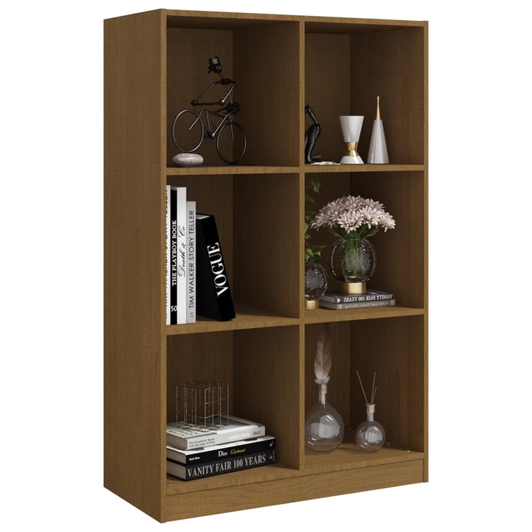 Boekenkast 70x33x110 cm massief grenenhout honingbruin MeubelReus
