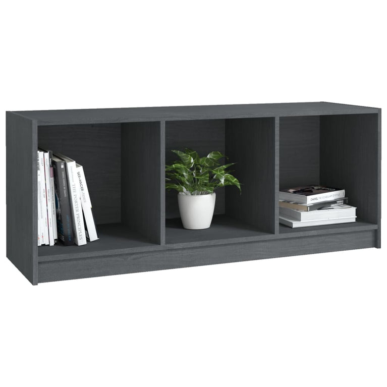 Tv-meubel 104x33x41 cm massief grenenhout grijs MeubelReus