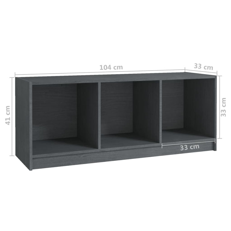 Tv-meubel 104x33x41 cm massief grenenhout grijs MeubelReus