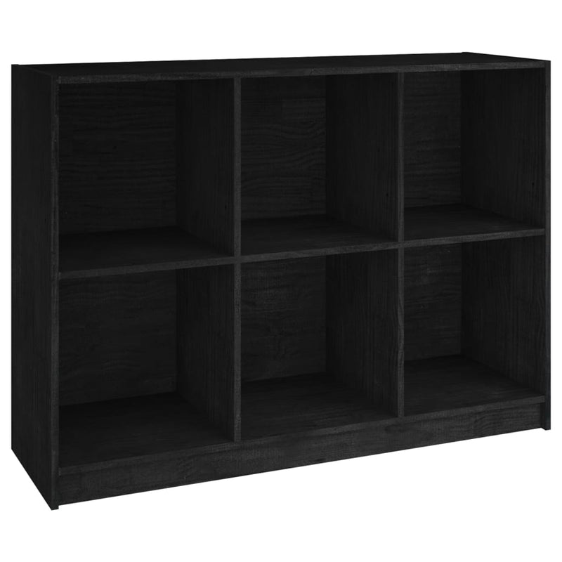 Boekenkast 104x33x76 cm massief grenenhout zwart