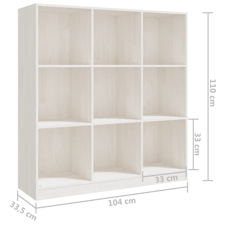 Boekenkast/kamerscherm 104x33,5x110 cm massief grenenhout wit MeubelReus