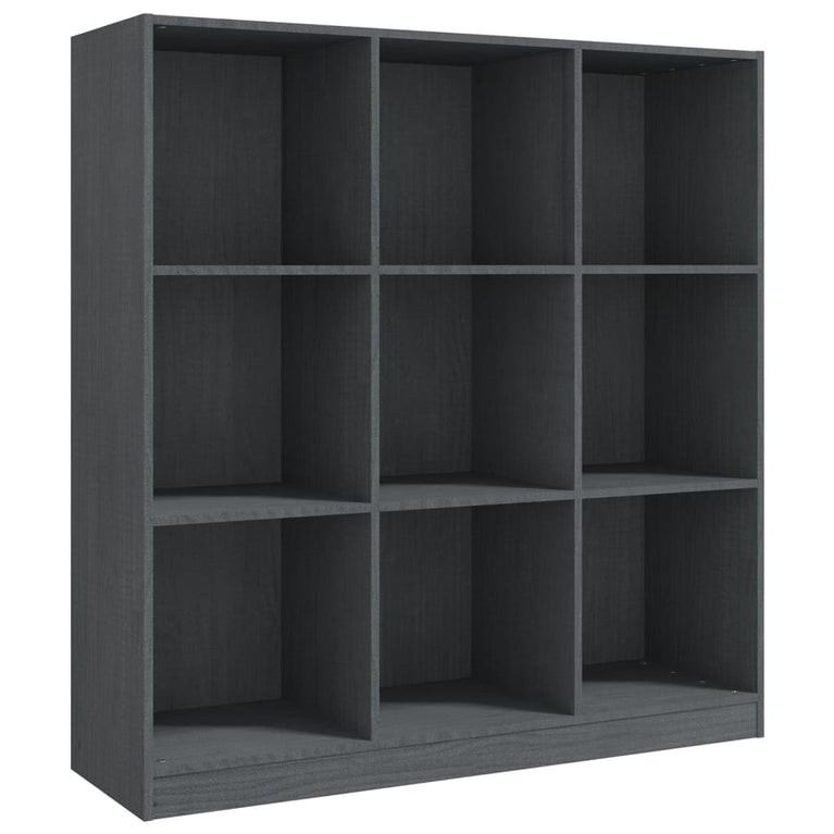 Boekenkast/kamerscherm 104x33,5x110 cm massief grenenhout grijs MeubelReus