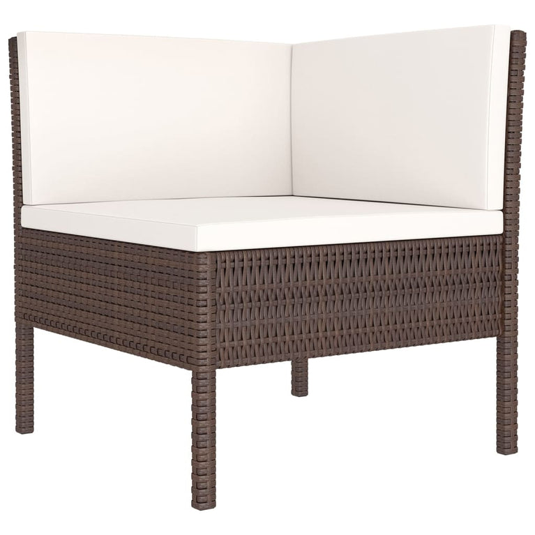 14-delige Loungeset met kussens poly rattan bruin MeubelReus
