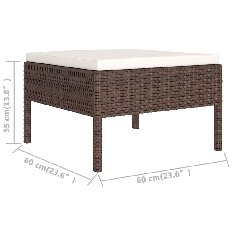 12-delige Loungeset met kussens poly rattan bruin MeubelReus