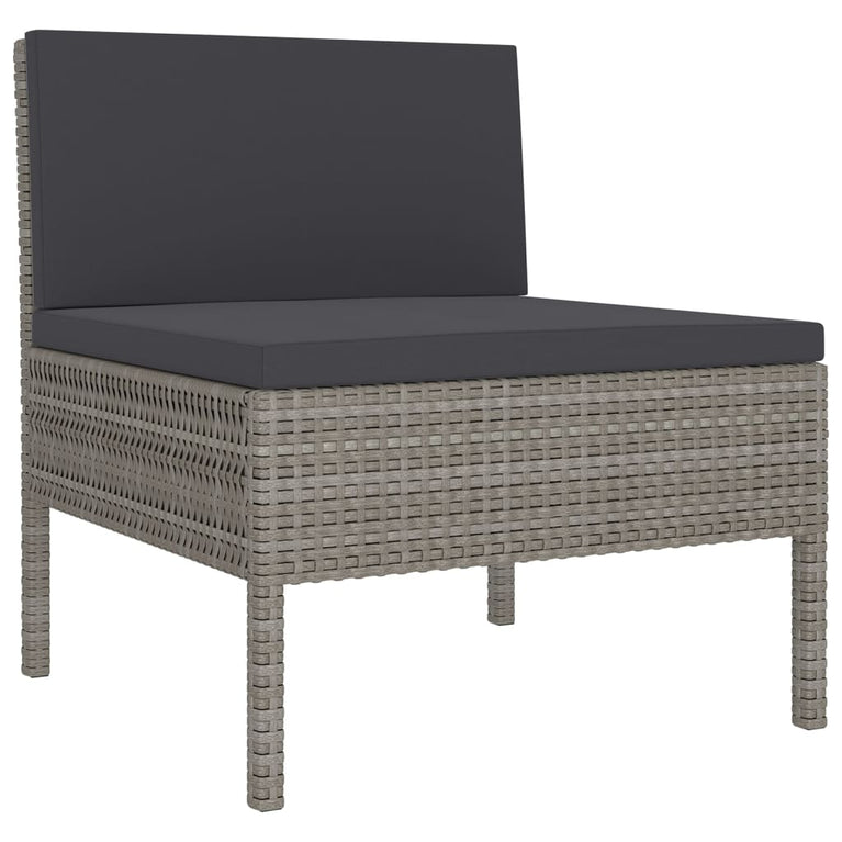 10-delige Loungeset met kussens poly rattan grijs MeubelReus