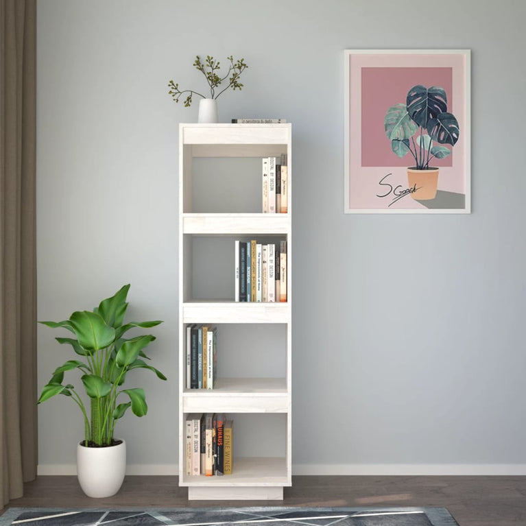 Boekenkast/kamerscherm 40x35x135 cm massief grenenhout wit MeubelReus
