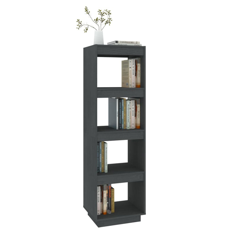 Boekenkast/kamerscherm 40x35x135 cm massief grenenhout grijs MeubelReus