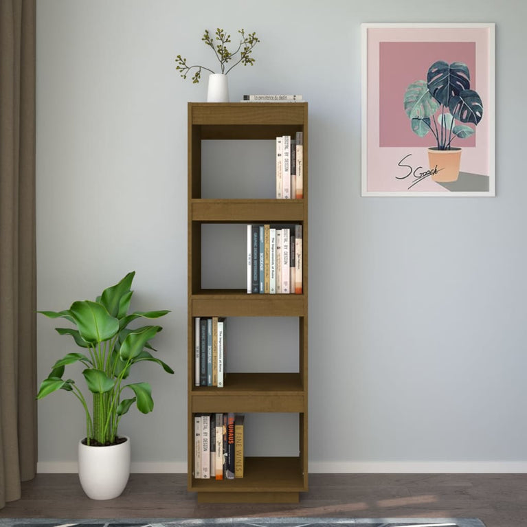 Boekenkast/kamerscherm 40x35x135 cm grenenhout honingbruin MeubelReus