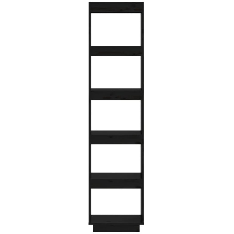 Boekenkast/kamerscherm 40x35x167 cm massief grenenhout zwart MeubelReus