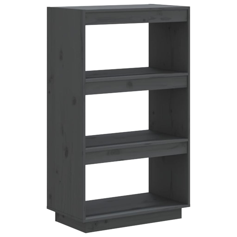 Boekenkast/kamerscherm 60x35x103 cm massief grenenhout grijs MeubelReus