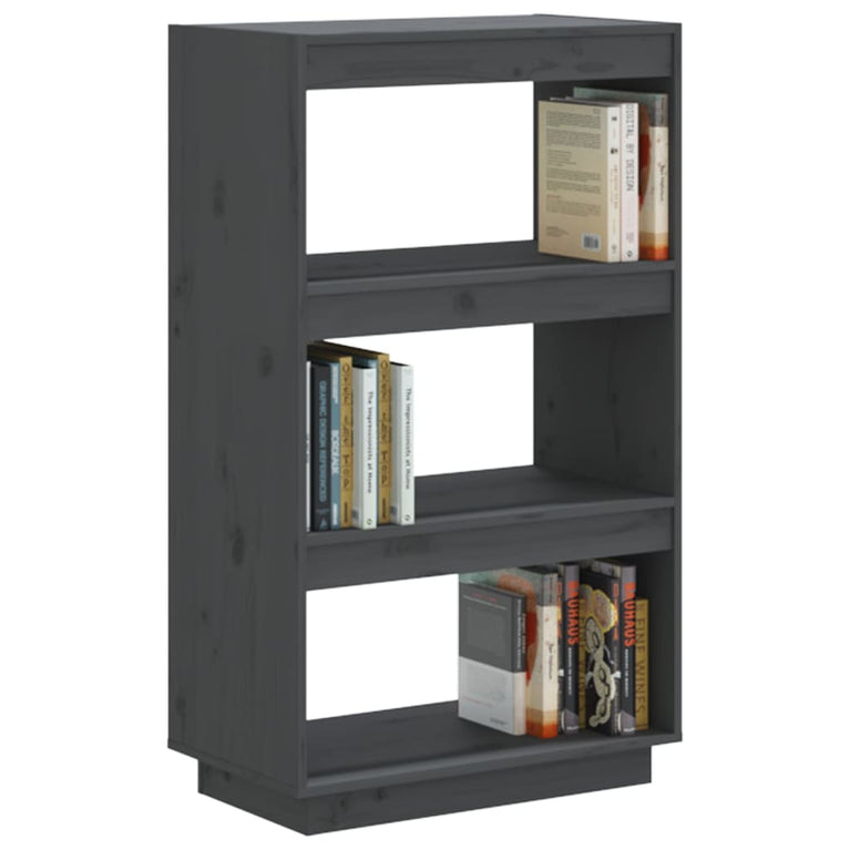 Boekenkast/kamerscherm 60x35x103 cm massief grenenhout grijs MeubelReus