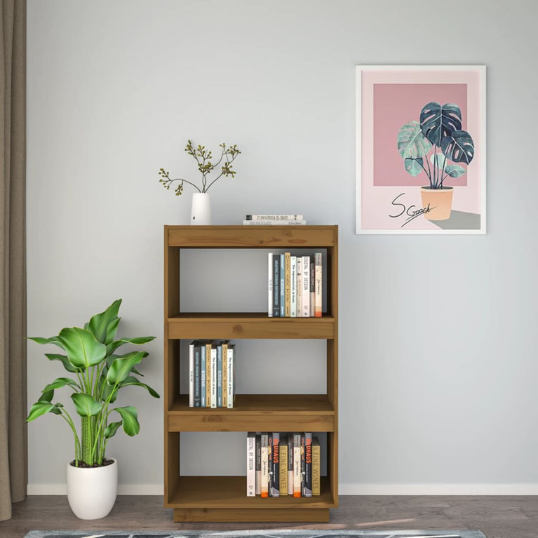 Boekenkast/kamerscherm 60x35x103 cm grenenhout honingbruin MeubelReus