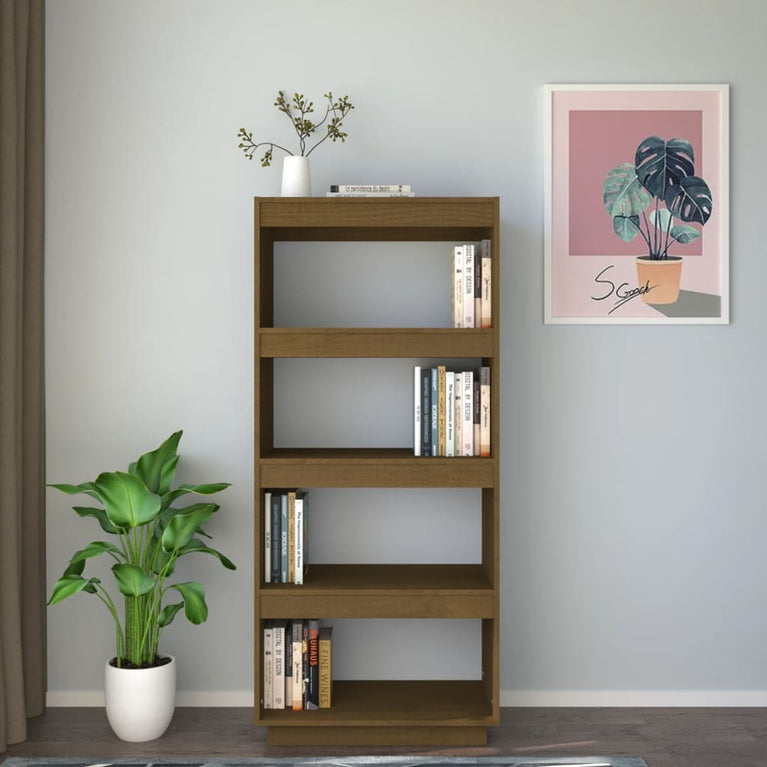 Boekenkast/kamerscherm 60x35x135 cm grenenhout honingbruin MeubelReus