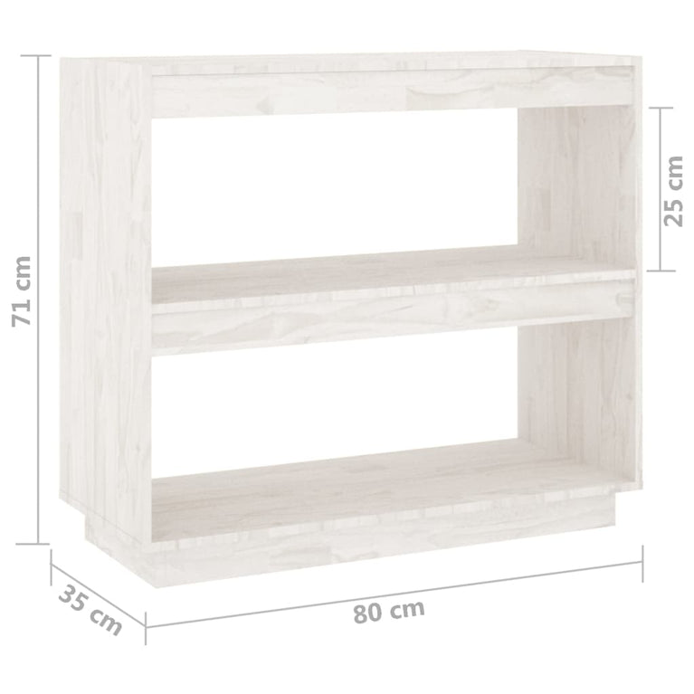Boekenkast 80x35x71 cm massief grenenhout wit MeubelReus