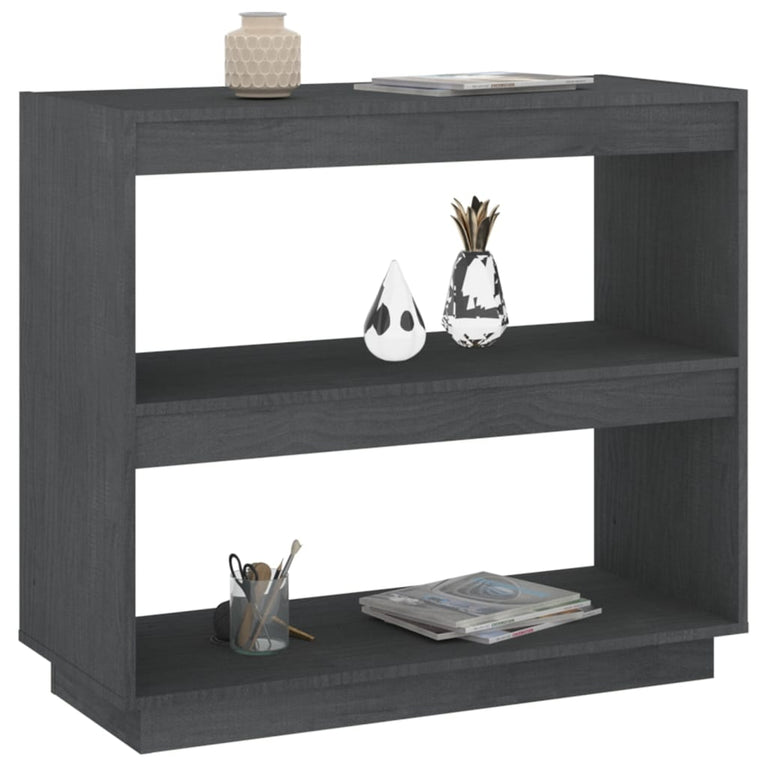 Boekenkast 80x35x71 cm massief grenenhout grijs MeubelReus