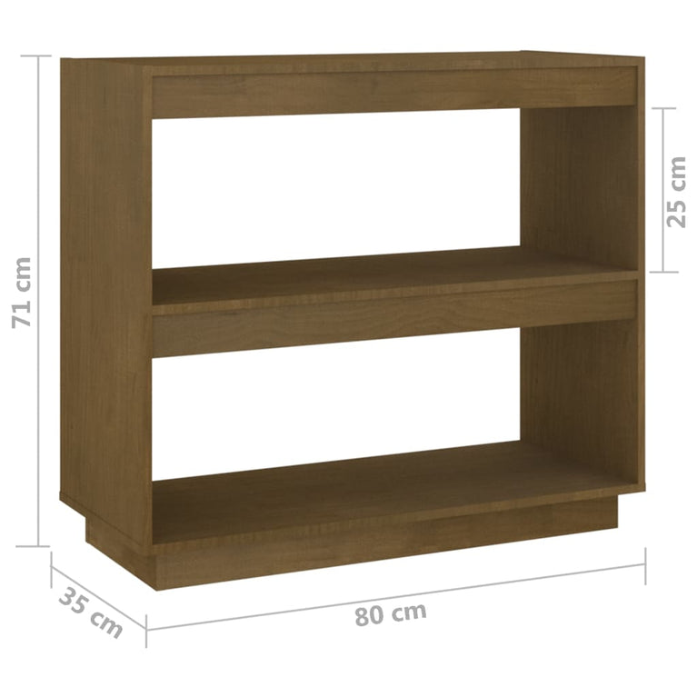 Boekenkast 80x35x71 cm massief grenenhout honingbruin MeubelReus