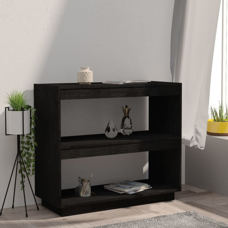 Boekenkast 80x35x71 cm massief grenenhout zwart MeubelReus