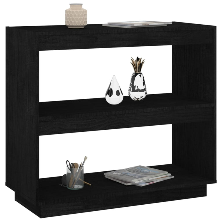 Boekenkast 80x35x71 cm massief grenenhout zwart MeubelReus