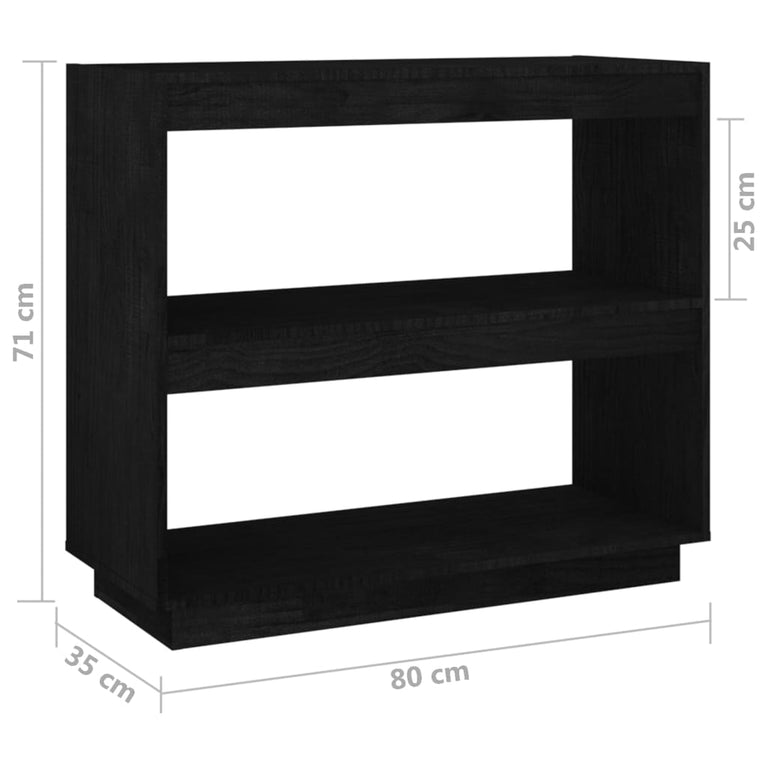 Boekenkast 80x35x71 cm massief grenenhout zwart MeubelReus
