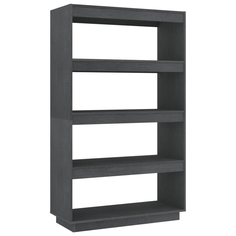 Boekenkast/kamerscherm 80x35x135 cm massief grenenhout grijs MeubelReus