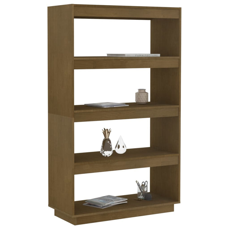 Boekenkast/kamerscherm 80x35x135 cm grenenhout honingbruin MeubelReus