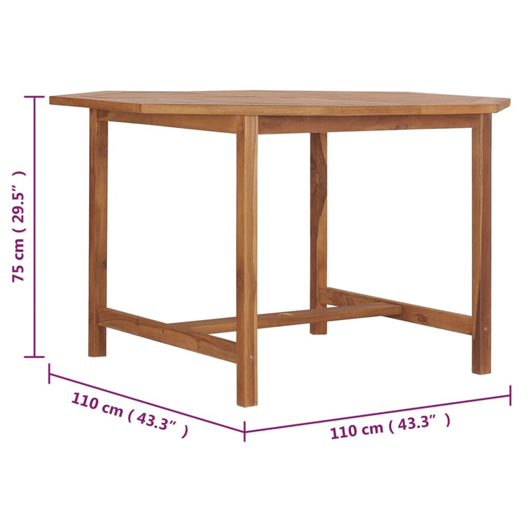 Tuintafel 110x110x75 cm massief teakhout MeubelReus