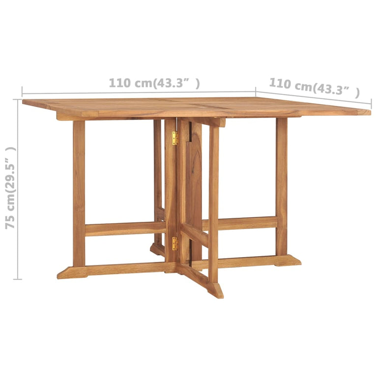 Tuintafel inklapbaar 110x110x75 cm massief teakhout MeubelReus
