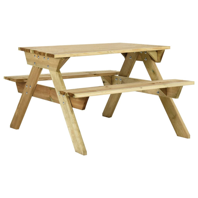 Picknicktafel met banken 110x123x73 cm geïmpregneerd grenenhout MeubelReus
