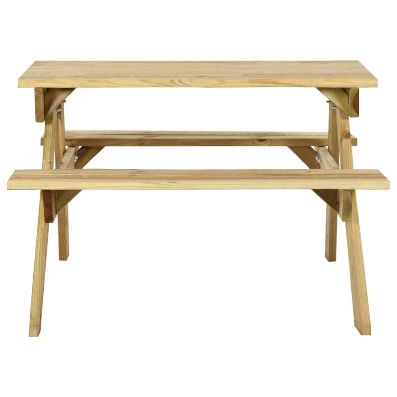 Picknicktafel met banken 110x123x73 cm geïmpregneerd grenenhout MeubelReus
