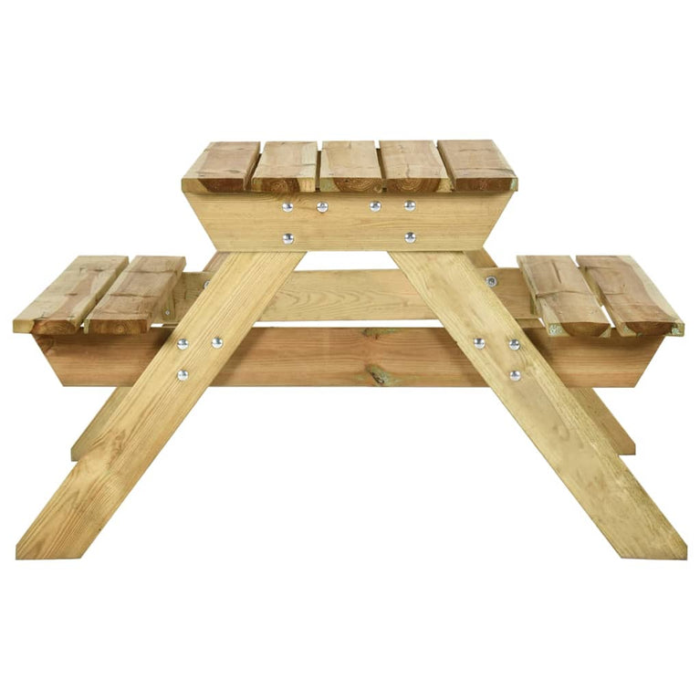 Picknicktafel met banken 110x123x73 cm geïmpregneerd grenenhout MeubelReus