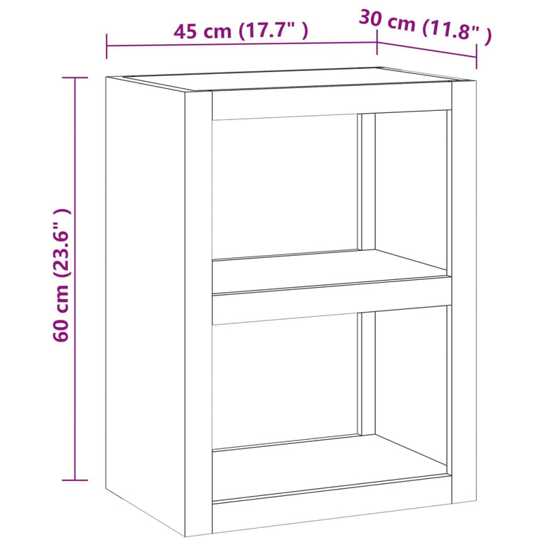 Bijzettafel 45x30x60 cm massief teakhout