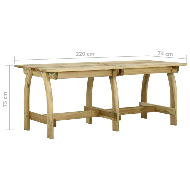 Tuintafel 220x74x75 cm geïmpregneerd grenenhout