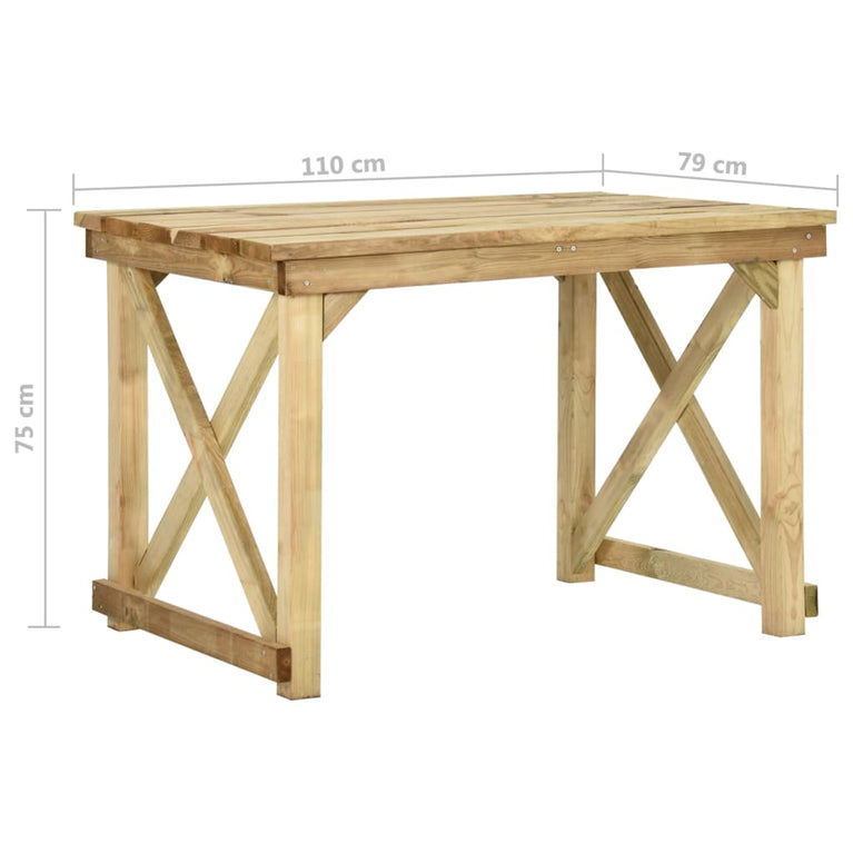 Tuintafel 110x79x75 cm geïmpregneerd grenenhout MeubelReus