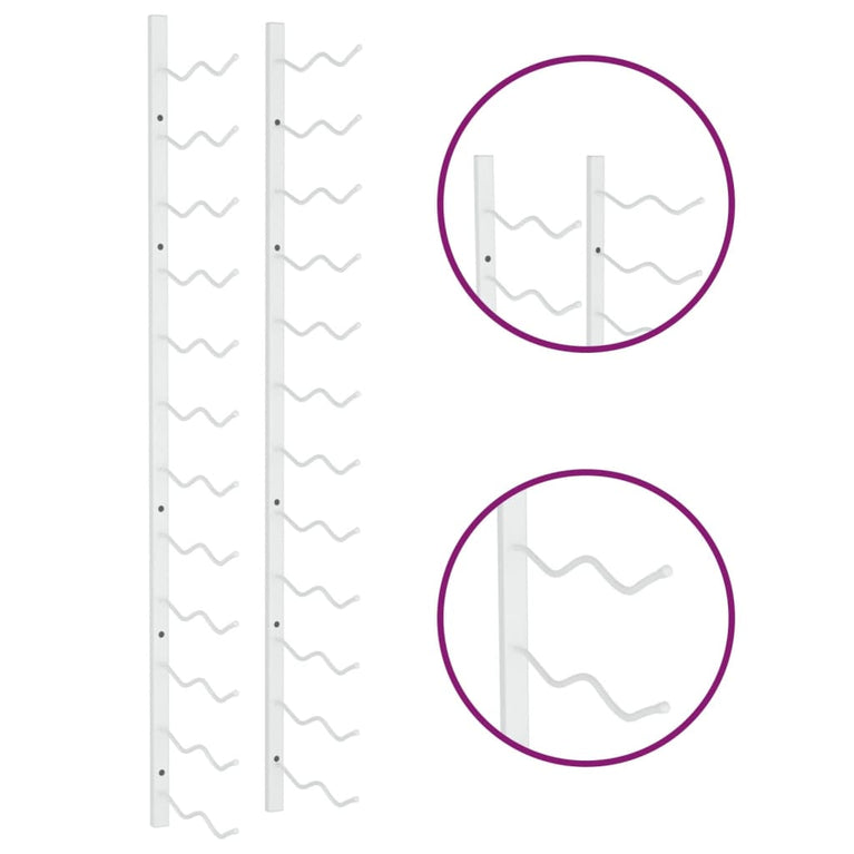 Wijnrek voor 24 flessen wandmontage ijzer wit MeubelReus