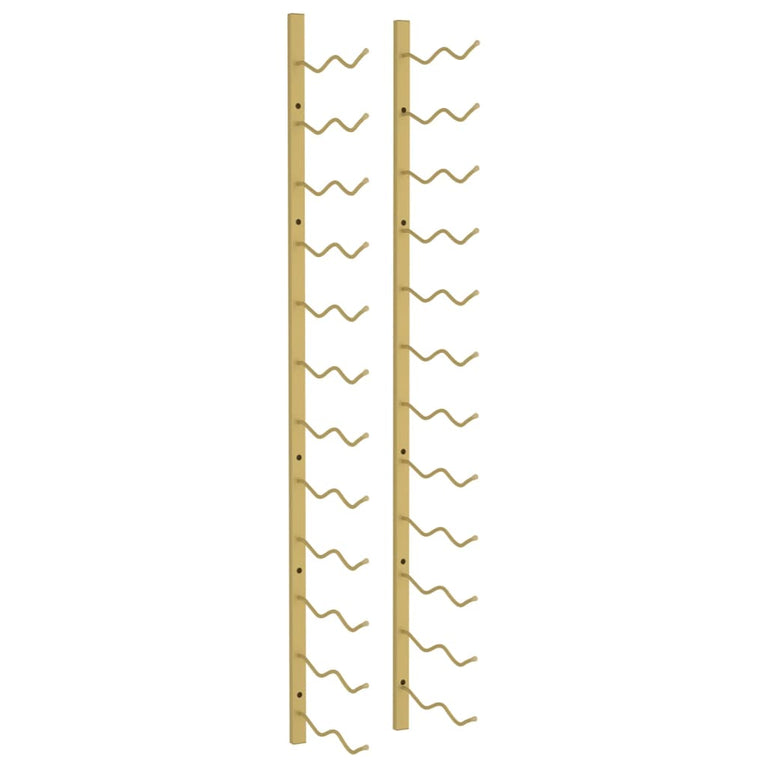 Wijnrek voor 24 flessen wandmontage ijzer goudkleurig MeubelReus