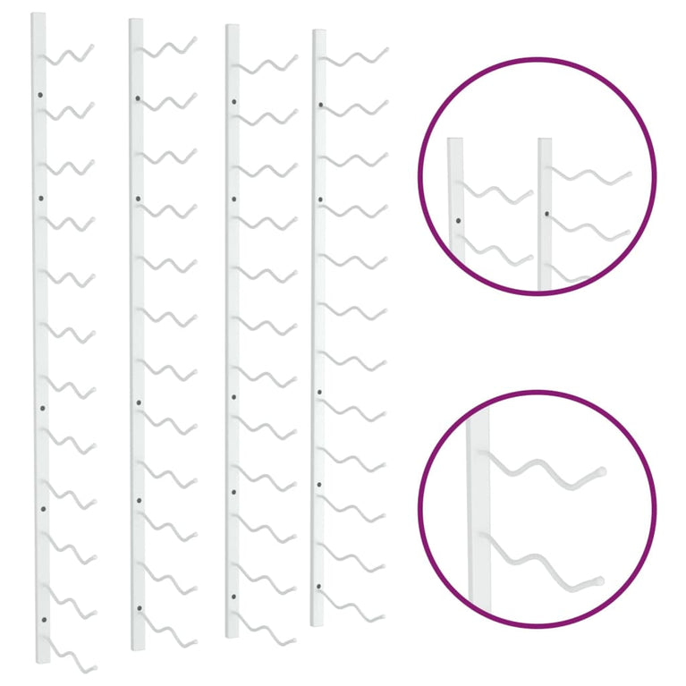 Wijnrekken 2 st wandmontage voor 24 flessen ijzer wit MeubelReus