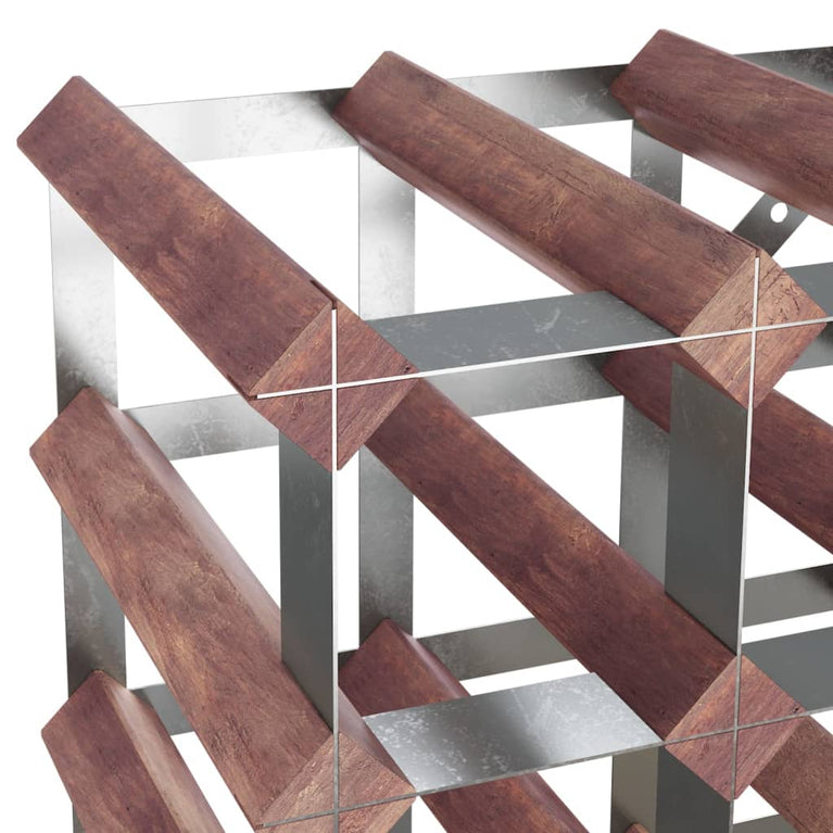 Wijnrek voor 12 flessen massief grenenhout bruin MeubelReus