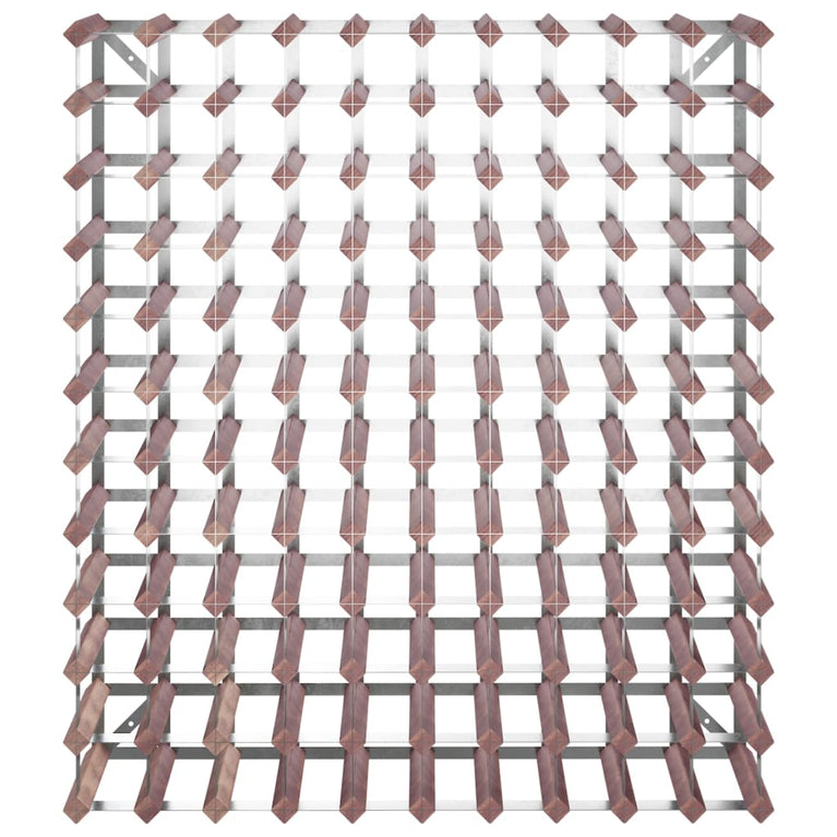 Wijnrek voor 120 flessen massief grenenhout bruin