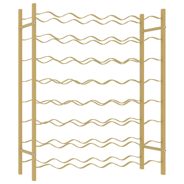 Wijnrek voor 48 flessen metaal goudkleurig MeubelReus