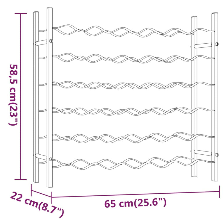 Wijnrek voor 36 flessen metaal wit MeubelReus