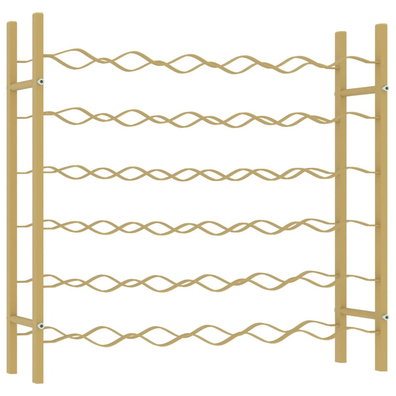 Wijnrek voor 36 flessen metaal goudkleurig MeubelReus