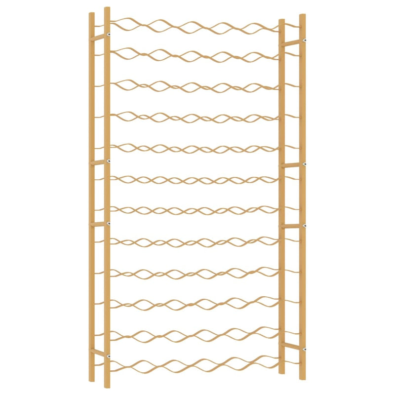 Wijnrek voor 72 flessen metaal goudkleurig