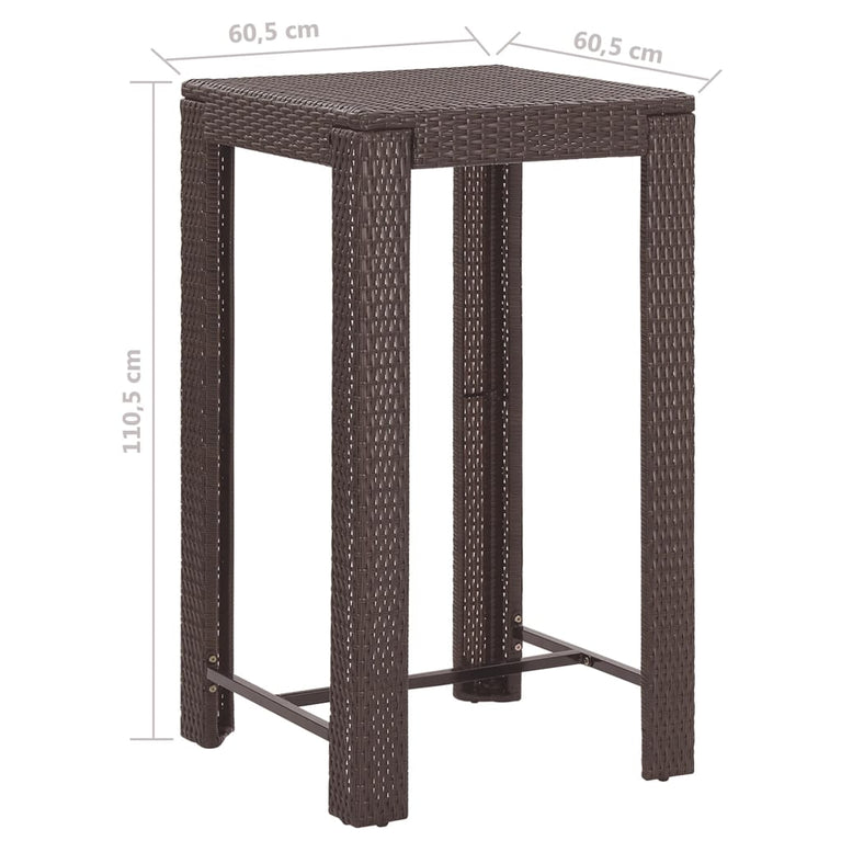 3-delige Tuinbarset met kussens poly rattan bruin MeubelReus
