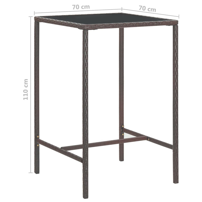 3-delige Tuinbarset met kussens poly rattan bruin MeubelReus