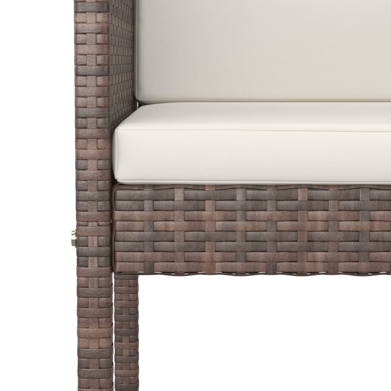 3-delige Tuinbarset met kussens poly rattan bruin MeubelReus