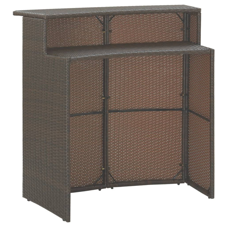 3-delige Tuinbarset met kussens poly rattan bruin MeubelReus