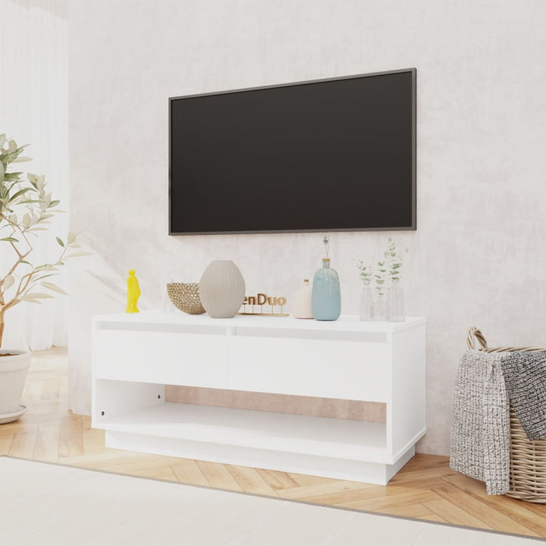 Tv-meubel 102x41x44 cm bewerkt hout wit MeubelReus