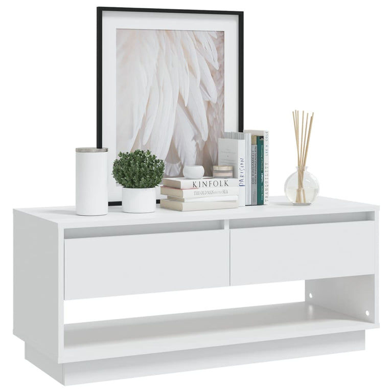 Tv-meubel 102x41x44 cm bewerkt hout wit MeubelReus